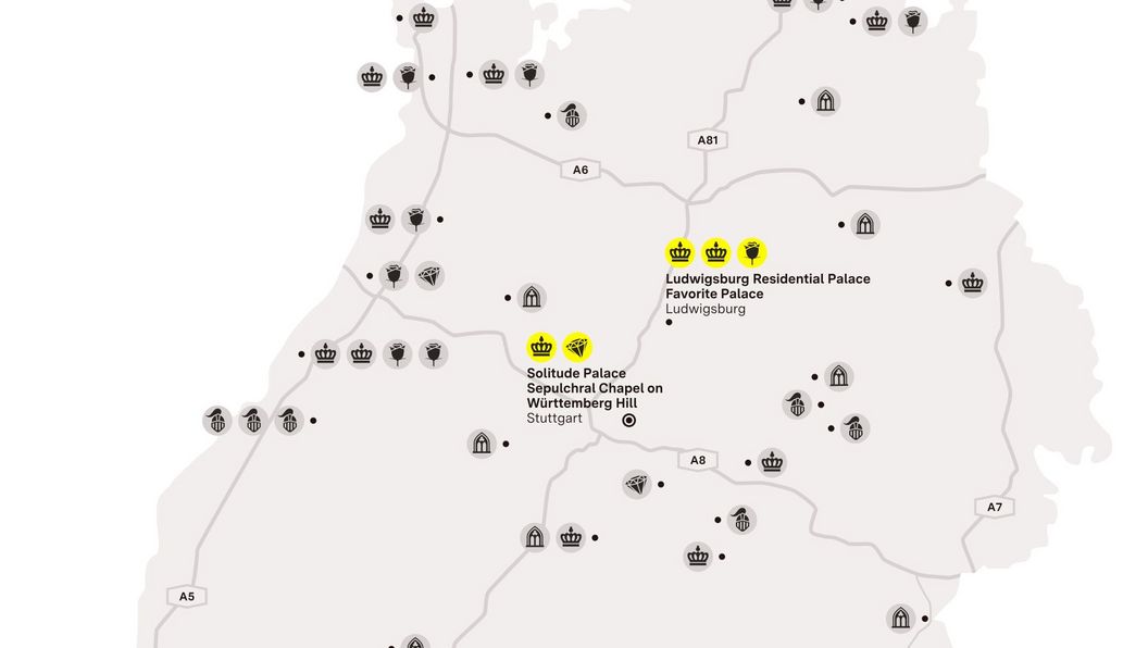 journey map, Illustration: Staatliche Schlösser und Gärten Baden-Württemberg, JUNG:Kommunikation GmbH